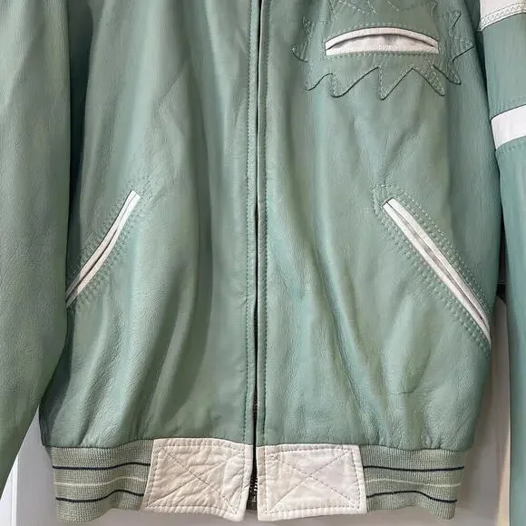 Vintage Buxton Men’s Leather Bomber Jacket Designer- Size 50 IT -Medium 38-40 - Picture 3 of 9